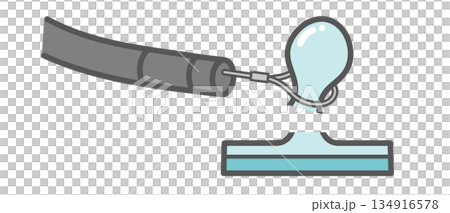 ポリープ切除完了（切断の瞬間）のイラスト 134916578