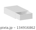 White blank paper slider box. Paperboard sliding lid container packaging. for design 134916862