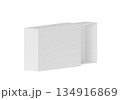 White blank paper slider box. Paperboard sliding lid container packaging. for design 134916869