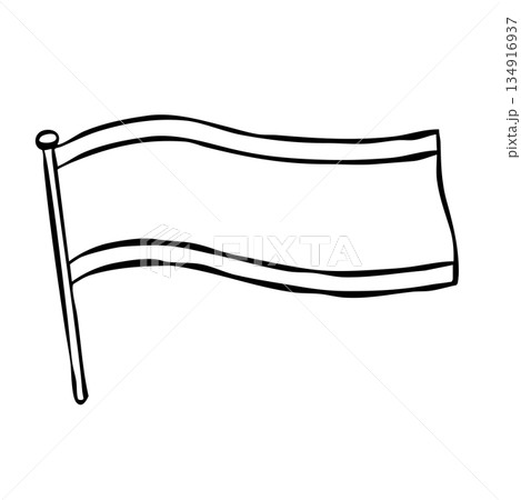 【線画】デザイン素材・飾りパーツ フラッグ・旗 【線画】デザイン素材・飾りパーツ フラッグ・旗 134916937