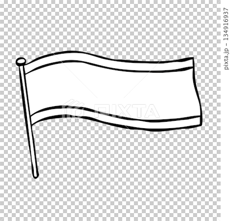 【線画】デザイン素材・飾りパーツ フラッグ・旗 【線画】デザイン素材・飾りパーツ フラッグ・旗 134916937