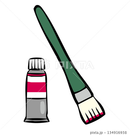 デザイン素材・飾りパーツ　絵の具と筆 134916938