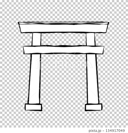 [Line drawing] Design material/decorative parts: Shrine torii gate 134917049
