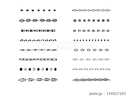 ナチュラルでシンプルな手描きのラインセット4 ナチュラルでシンプルな手描きのラインセット4 134917103