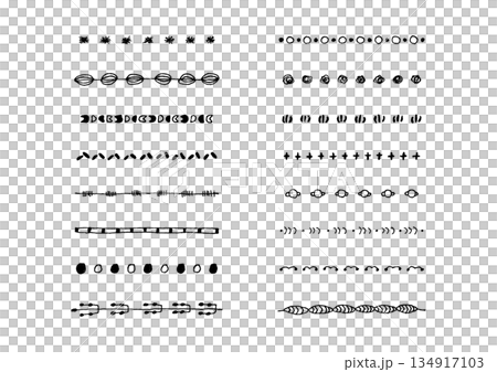 ナチュラルでシンプルな手描きのラインセット4 ナチュラルでシンプルな手描きのラインセット4 134917103