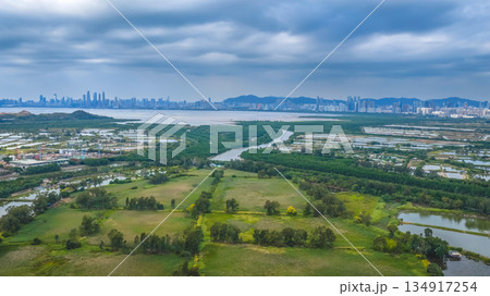Dec 20 2025 Shan Pui River Flowing Through Green Rural Wetland Landscape 134917254
