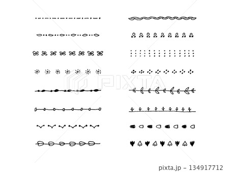 ナチュラルでシンプルな手描きのラインセット5 ナチュラルでシンプルな手描きのラインセット5 134917712