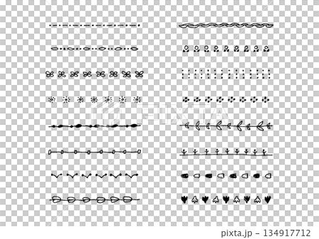 ナチュラルでシンプルな手描きのラインセット5 ナチュラルでシンプルな手描きのラインセット5 134917712