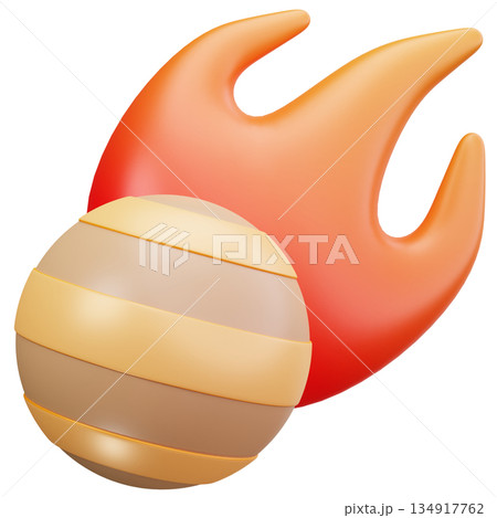 Burning Meteor Planet 134917762
