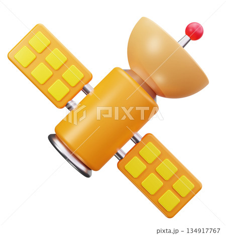 Orange Space Satellite 134917767