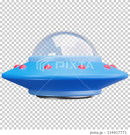 Blue UFO Spaceship Blue UFO Spaceship 134917771