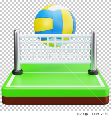Volleyball Court Play 134917830