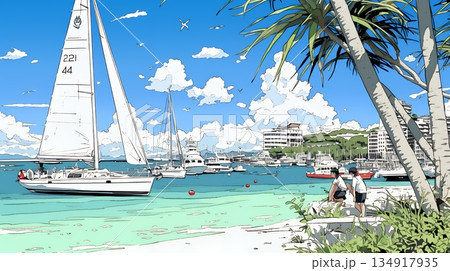 沖縄のヨットハーバー