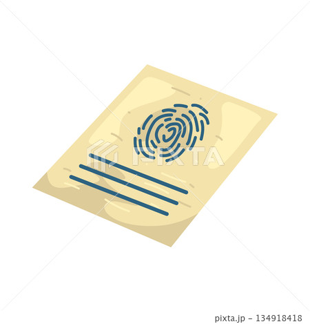 Illustration of fingerprint on a document 134918418