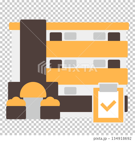 Simple apartment icon + clipboard 134918692