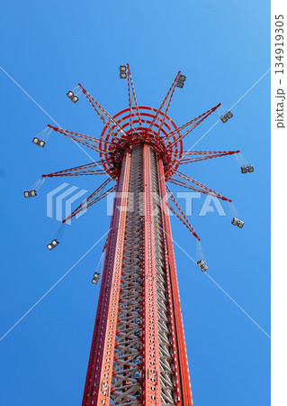 Ferris wheel on the background of blue sky Ferris wheel on the background of blue sky 134919305