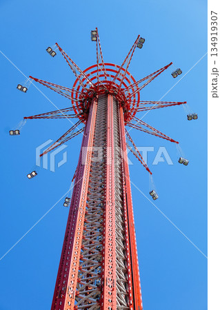 Ferris wheel on the background of blue sky Ferris wheel on the background of blue sky 134919307