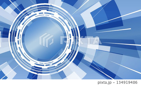 近未来的サイバー背景　抽象的デジタル　水色ブルー　青色 134919486