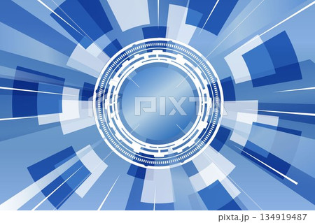 近未来的サイバー背景　抽象的デジタル　水色ブルー　青色 134919487
