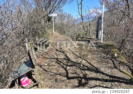 愛鷹山塊の呼子岳山頂に富士山 愛鷹山塊の呼子岳山頂に富士山 134920297