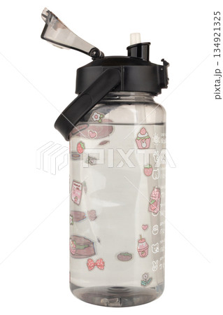 liter water bottle plastic color black isolated on wite background liter water bottle plastic color black isolated on wite background 134921325