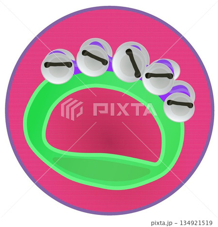 円形背景のついたリングベルのイラスト 134921519