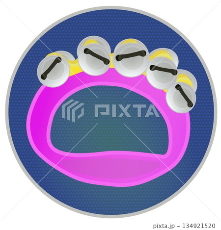 円形背景のついたリングベルのイラスト 134921520