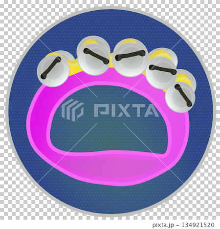 円形背景のついたリングベルのイラスト 134921520