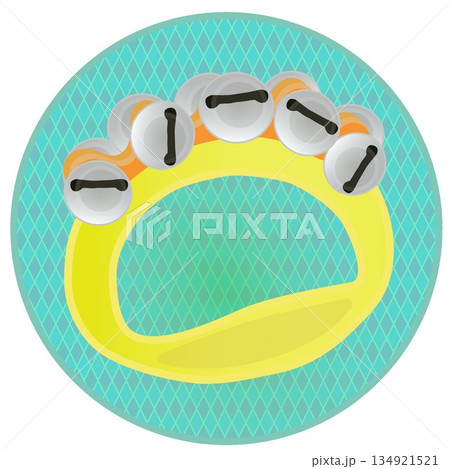 円形背景のついたリングベルのイラスト 134921521