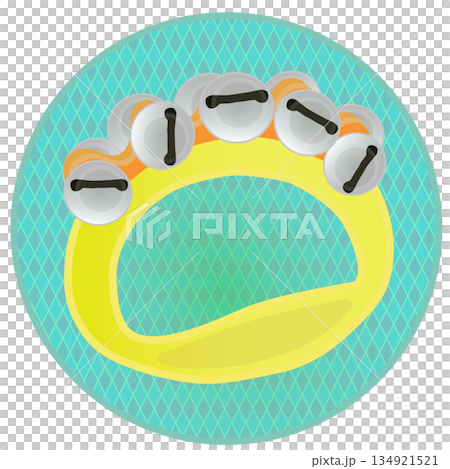 円形背景のついたリングベルのイラスト 134921521