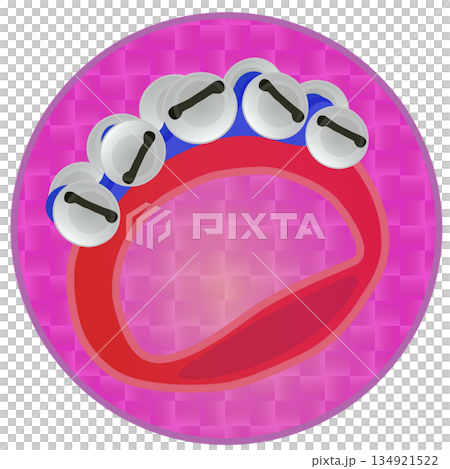 圓形背景的鈴鐺插圖 134921522