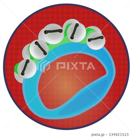 円形背景のついたリングベルのイラスト 134921523