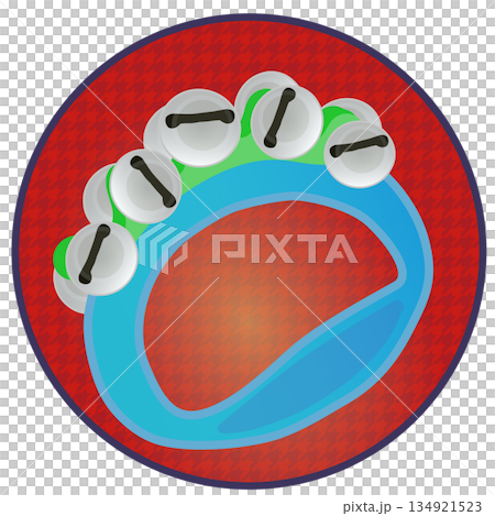 円形背景のついたリングベルのイラスト 134921523