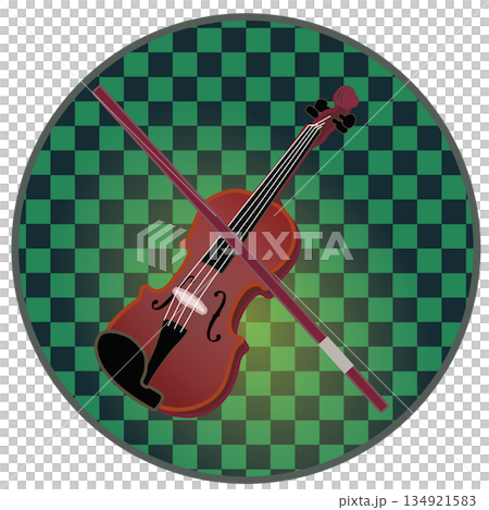 Illustration of a violin with a circular background Illustration of a violin with a circular background 134921583