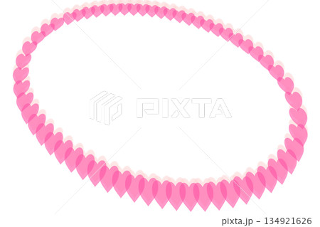 Valentine's Day. Pink heart ring for text on green 134921626