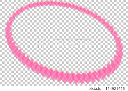 Valentine's Day. Pink heart ring for text on green 134921626