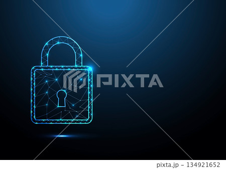Digital Padlock Cyber Security Network Technology Background 134921652