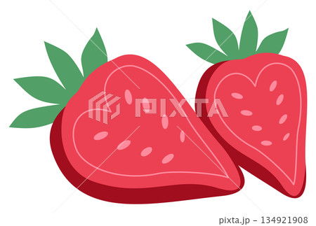Heart Shaped Strawberry Halves for Valentine's Day Heart Shaped Strawberry Halves for Valentine's Day 134921908