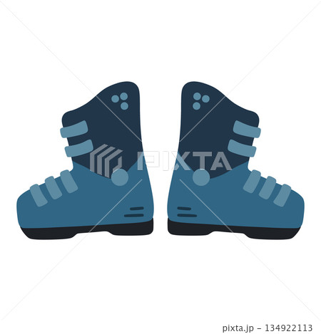 Winter sport ski boots illustration for footwear equipment 134922113