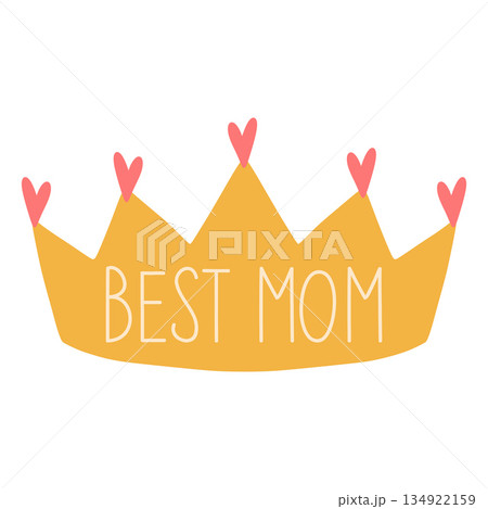 Golden crown recognizing best mom celebrating mother's day 134922159