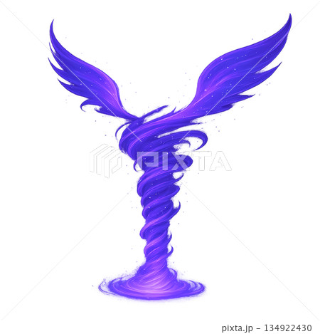 紫色の光が立ち上がる魔法エネルギーエフェクト 134922430