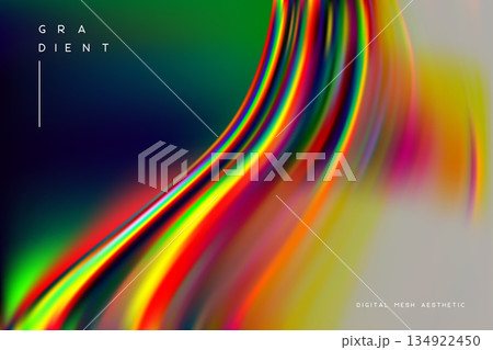 Vibrant vector background with rainbow gradient arch and chromatic aberration. Multicolored futuristic digital mesh illustration with colorful wavy lines for tech design, banners, and modern posters Vibrant vector background with rainbow gradient arch and chromatic aberration. Multicolored futuristic digital mesh illustration with colorful wavy lines for tech design, banners, and modern posters 134922450