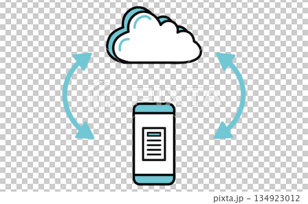 智慧型手機資料雲備份向量圖 134923012