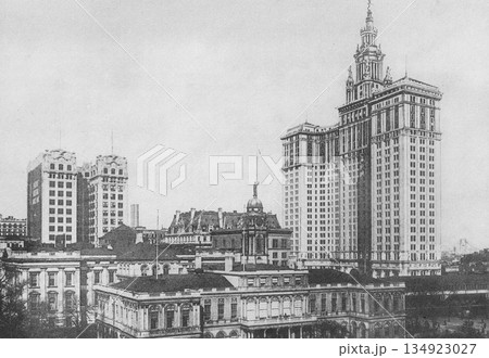 古写真 1916年 米国 ニューヨーク市庁舎とマンハッタン市営ビル 古写真 1916年 米国 ニューヨーク市庁舎とマンハッタン市営ビル 134923027