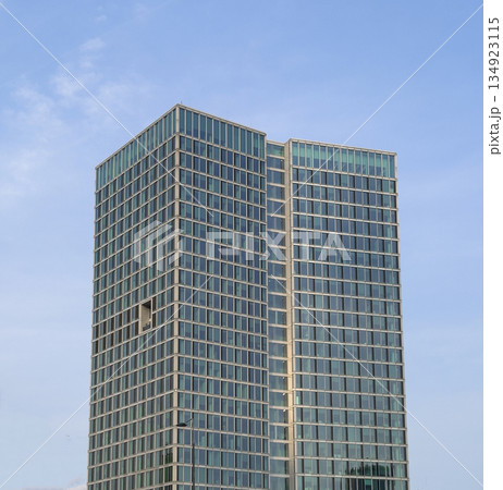 Contemporary high-rise tower Q22 in Warsaw, Poland, minimalist architectural design with glass 134923115
