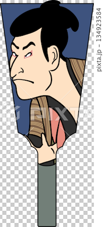 疑似東洲斎写楽の三代目大谷鬼次の江戸兵衛の浮世絵で模した著名人・有名人の変わり羽子板 134923584