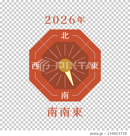 Vector illustration of Setsubun and Ehomaki direction "South-Southeast" in 2026 134923739