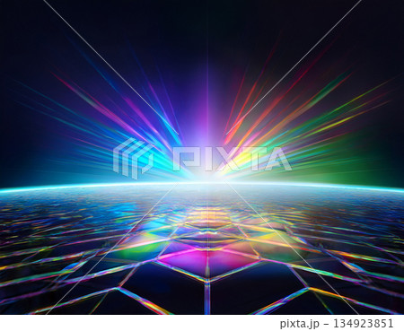 未来の光イメージ　虹色 134923851