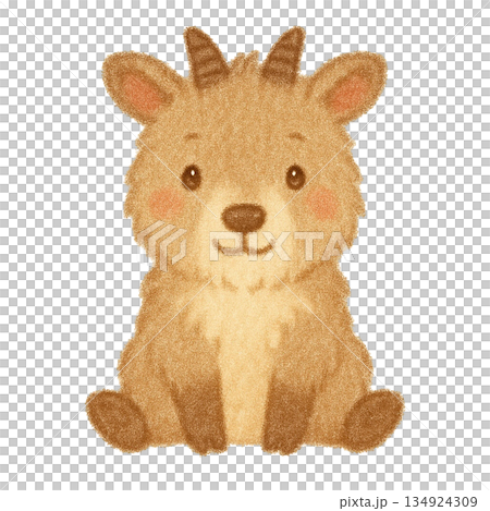 [Animals] Colored pencil illustration of a Japanese serow 134924309