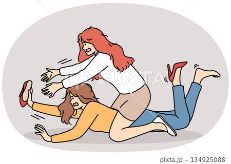 Women fight for last pair of shoes sold in local boutique with big discount or cashback for purchase Women fight for last pair of shoes sold in local boutique with big discount or cashback for purchase 134925088